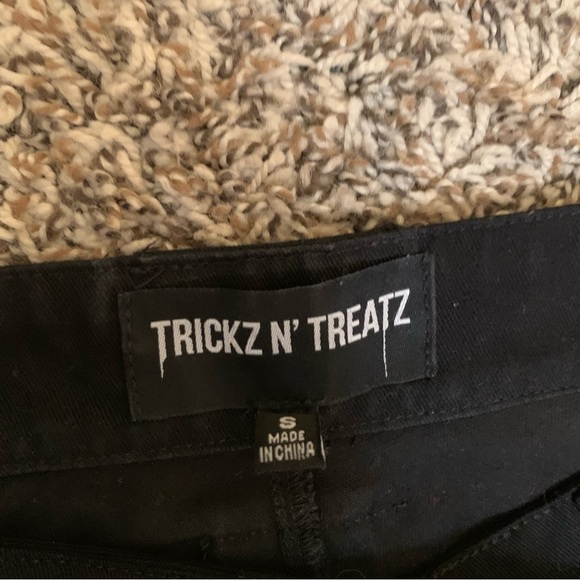 Dolls Kill Trickz N Treatz Ghoulish Glow In The Dark Wide Leg Pants - Picture 3 of 5